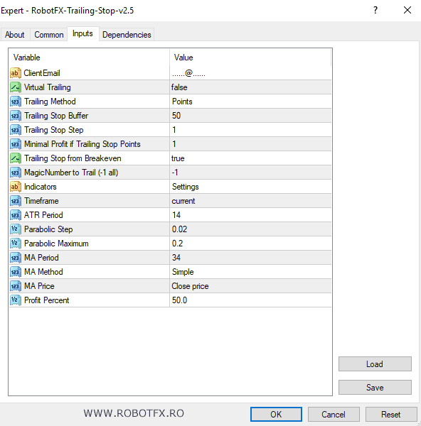 Trailing Stop Settings Trailing Stop Settings
