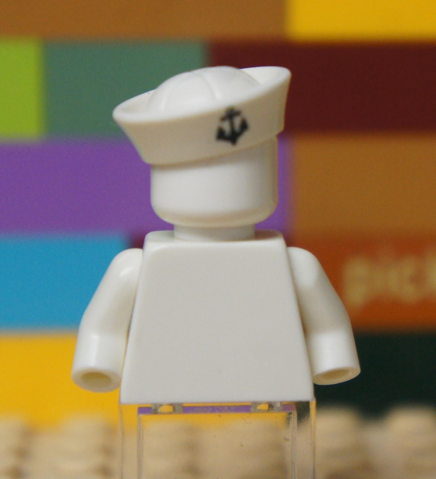 LEGO 94465 White CAP HAT w/ Printed Anchor Design for Sailor Minifigure