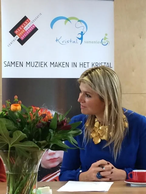 Queen Maxima of The Netherlands visited the MFC Het Kristal a new mulitfunctional center in Apeldoorn