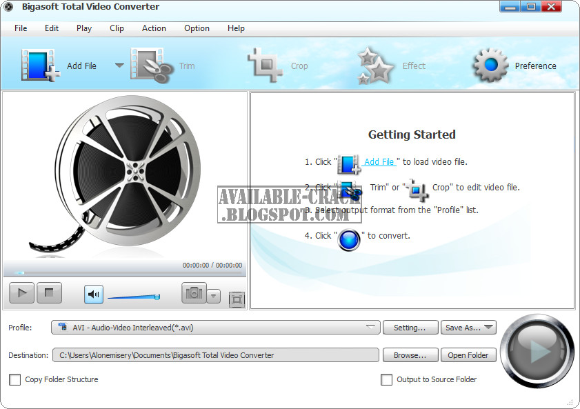 Bigasoft Total Video Converter v3.6.20.4501 serial key or number