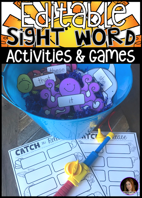 Are you looking for summer themed sight word activities, printables and games that you can change to meet the needs of your kindergarten and/or first grade children? Then, you will love Summer Editable Sight Words Printables, Activities and Games. Type in 20 sight words on one list and they will spread throughout all of the activities.