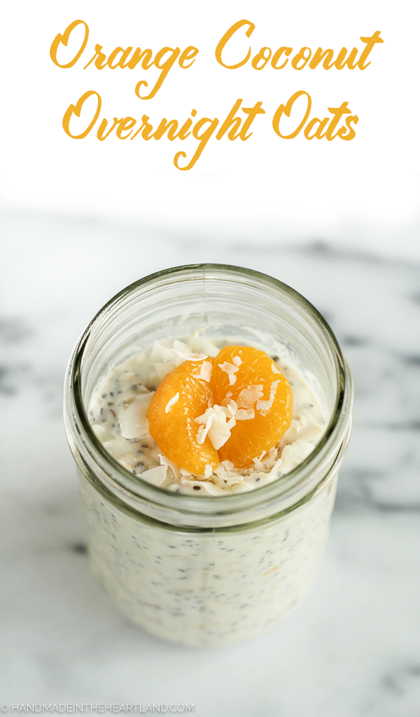 Orange coconut overnight oats recipe, an easy, on the go, healthy breakfast!