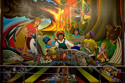 custom wall mural - painting murals - symbolism airport mural