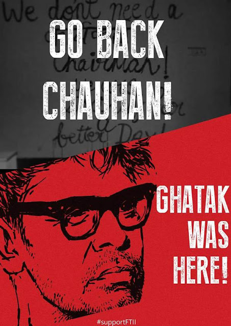 FTII, Ritwik Ghatak Poster, Strike, Students Protest, Gajendra Chauhan
