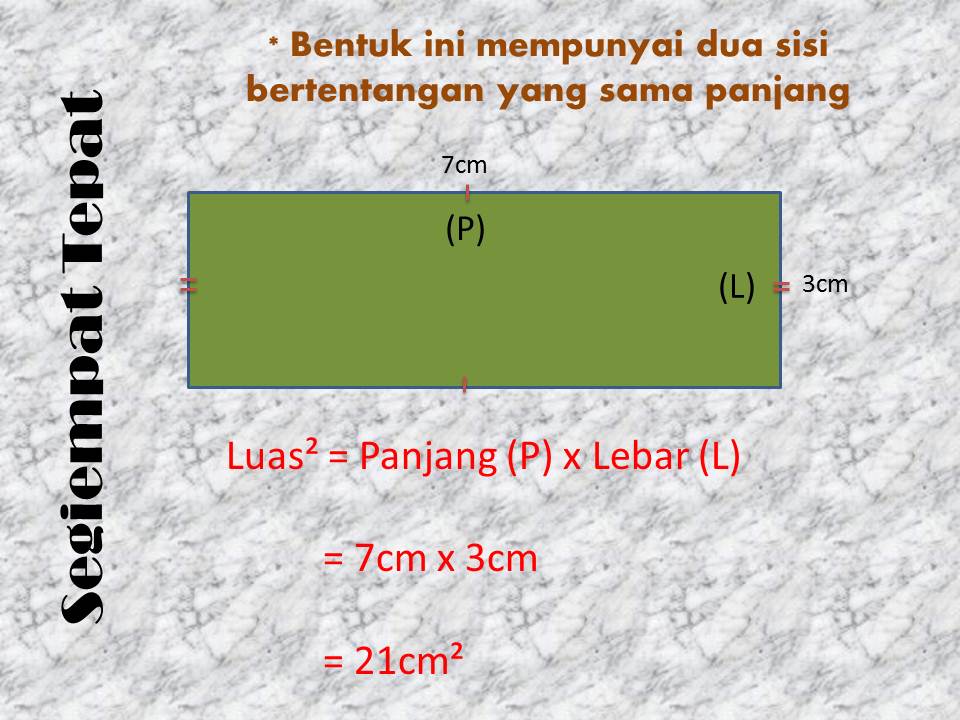  Formula  pengiraan luas  BENTUK DAN RUANG