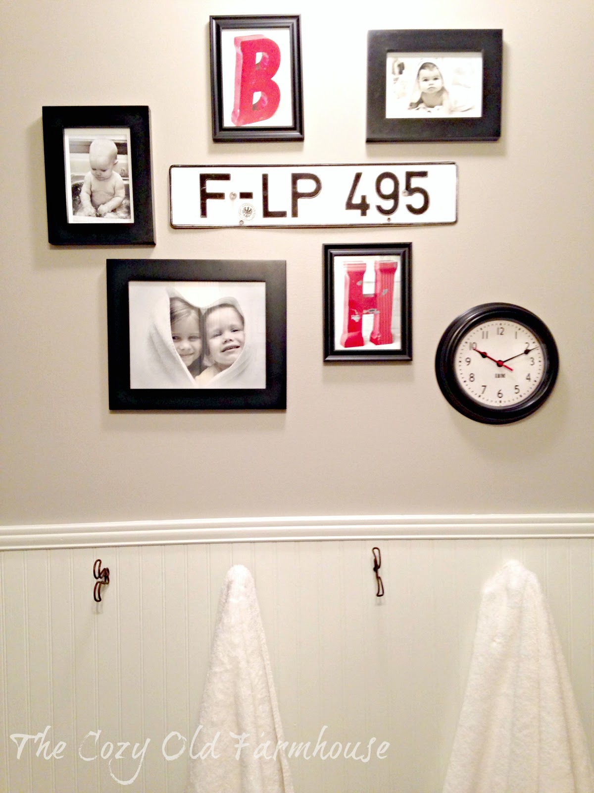 The Cozy Old "Farmhouse" Kids'/Guest Bathroom Farmhouse Makeover