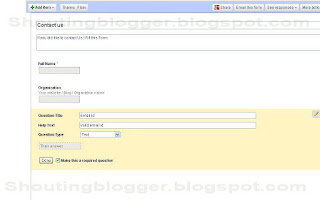 how to Add contact us Form blogger