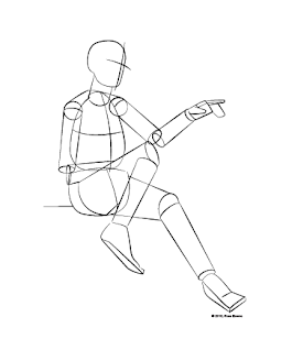 Another example of drawings of the simple figure used to set up drawing a person.