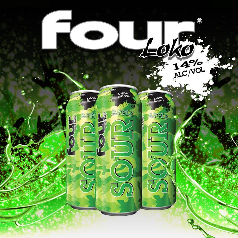 Malt Beverage Of The Week Four Loko Sour Apple Bumming with Bobcat