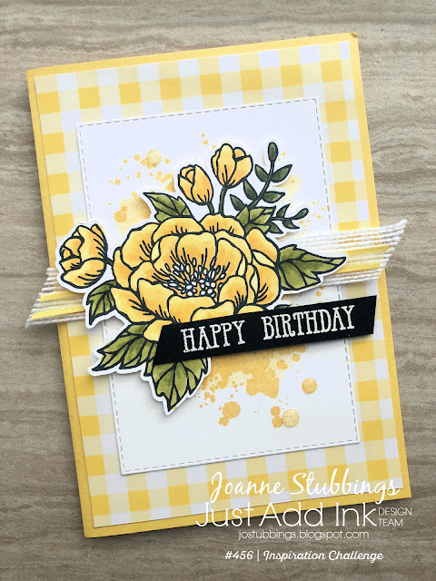 Jo's Stamping Spot - Just Add Ink Challenge #456 using Birthday Blooms and Gingham Gala by Stampin' Up!