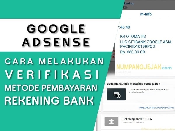 Cara menambah dan verifikasi rekening Bank di Google Adsense