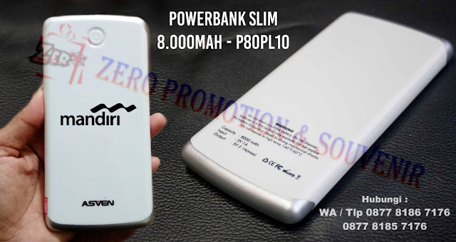 Power Bank - P80PL10, souvenir Powerbank Slim 8.000mAh, Powerbank Promosi 8ooomAh, Powerbank  Plastik Slim 8.000MAh untuk Souvenir Kantor - Barang Promosi