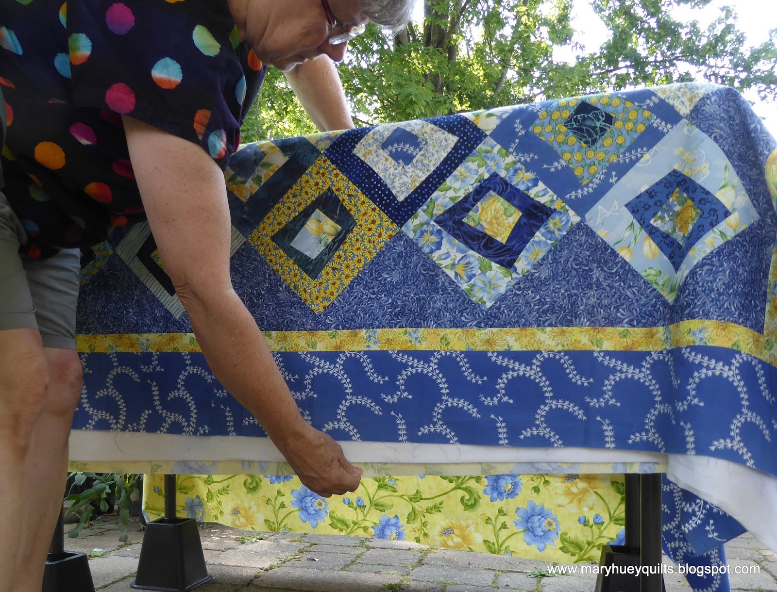 Quilting through Rosecolored Trifocals! Layering a Quilt another