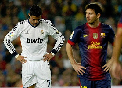Cristiano Ronaldo and Messi after finishin the match 2-2