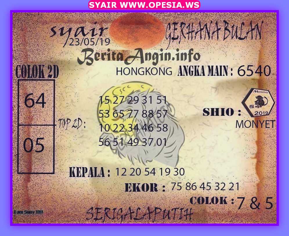 Kode syair hk kamis 23 Mei 2019 GOsyair SEDIA KODE SYAIR