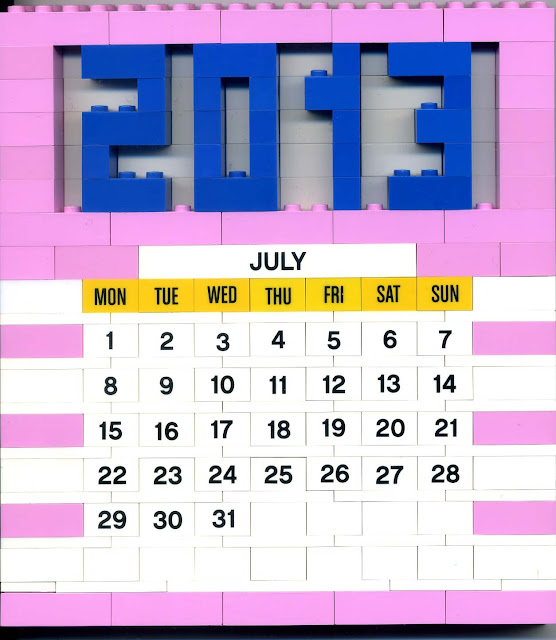 MOC Calendário LEGO mês julho 2013