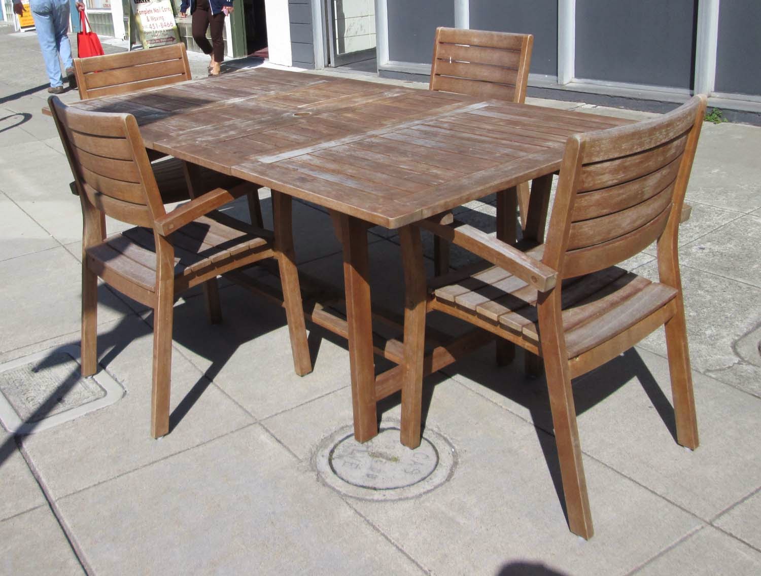 UHURU FURNITURE & COLLECTIBLES SOLD Weathered Teak Patio Set 225
