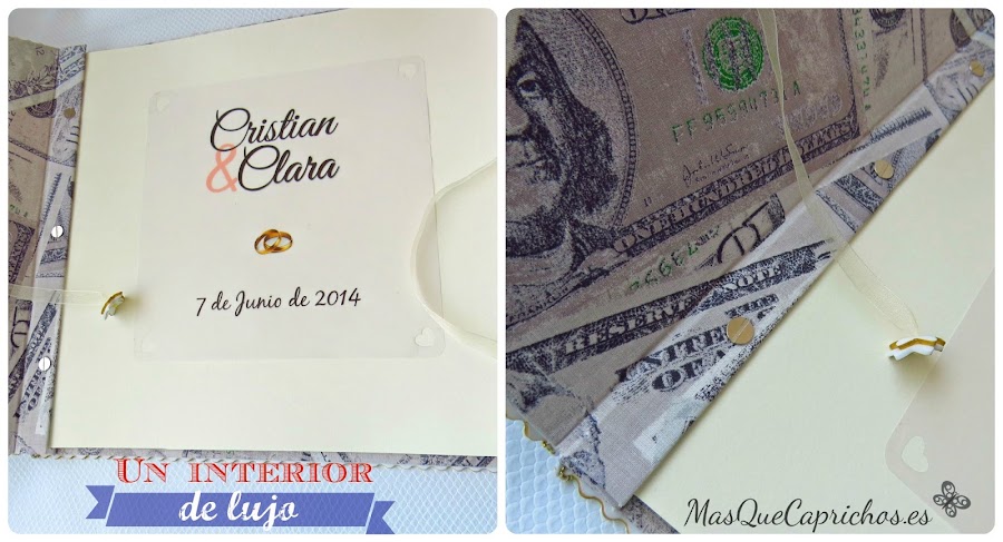 Interior de album forrado en tela