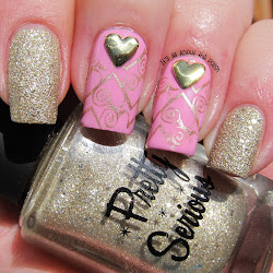 nail pink valentine gold nails polish glitter gorgeous