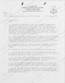 Congressional Investigation of The UFO Program, Letter To General Pierce From Colonel Edward Wynn (1 of 2) - 7-3-1961