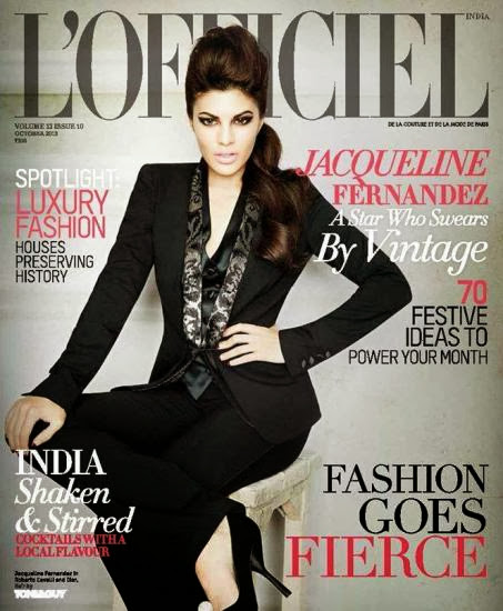 Jacqueline Fernandez-A star Who Swears By Vintage on L'Officiel cover page