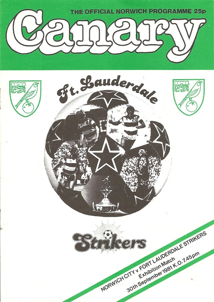 Norwich City-FORT LAUDERDALE STRIKERS 1981. Programme.