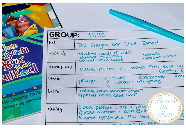 Across the Hall in 2nd: Prepping and Planning for Guided Reading