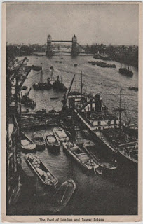 vintage postcard of the pool of london
