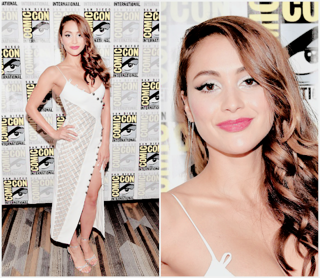 Lindsey Morgan at The 100 Press Line during Comic-Con International 2017 at Hilton Bayfront || July 21, 2017 in San Diego, California