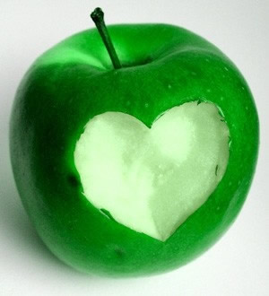 corazón de manzana