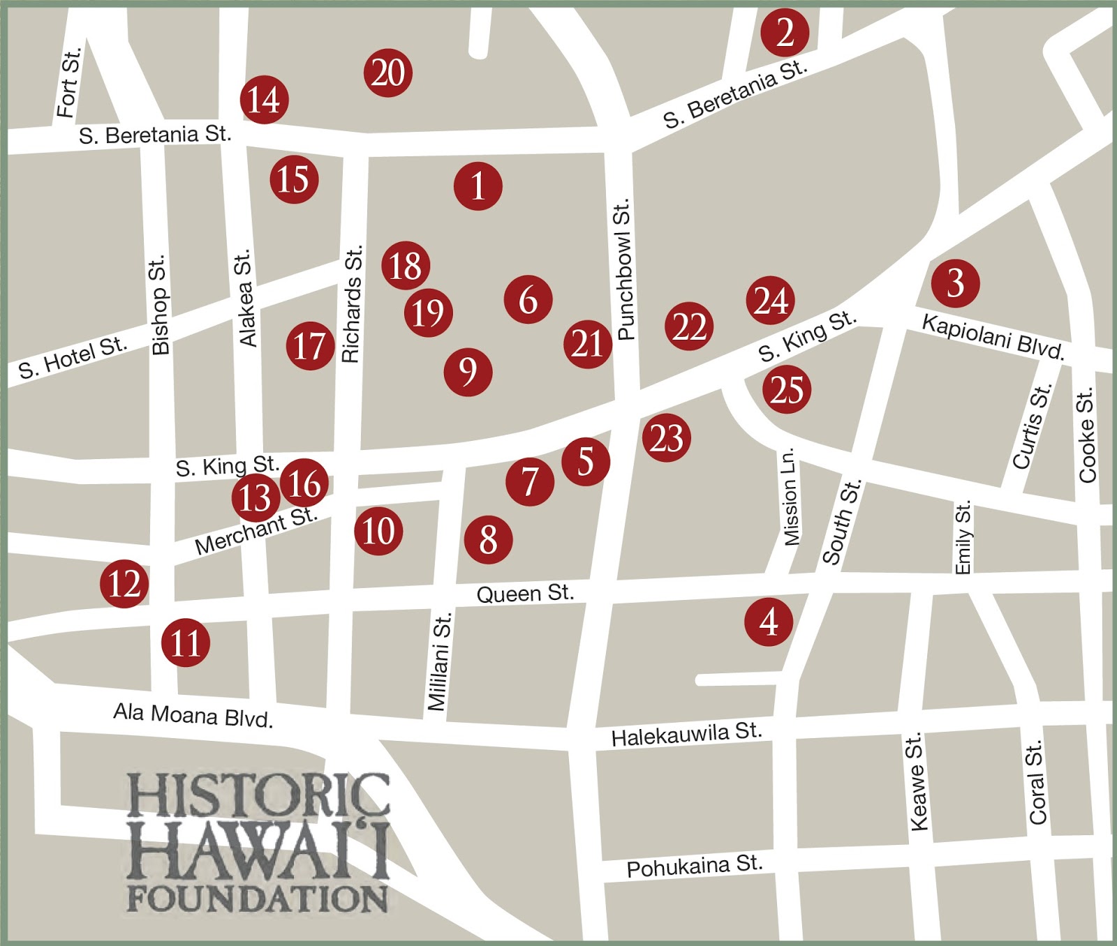 Map Of Downtown Honolulu Tours by locals