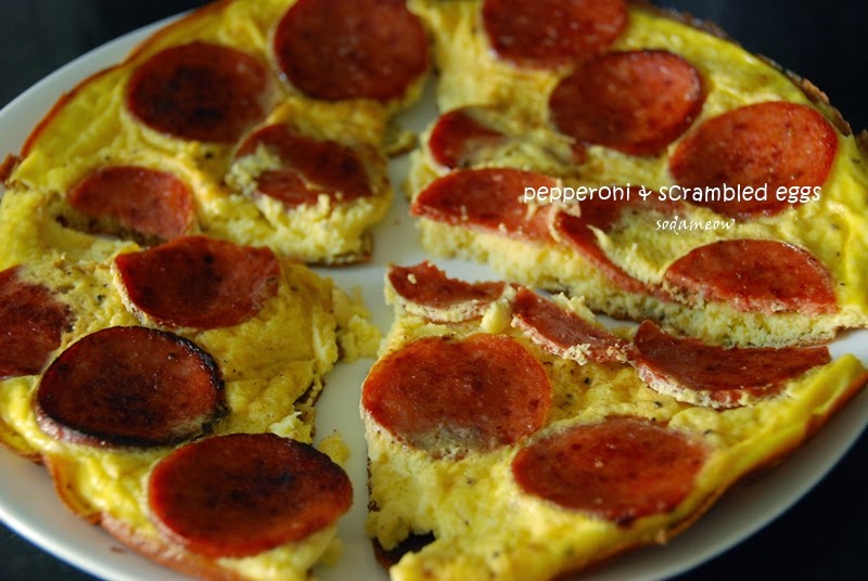 喵厨记 意式腊肠烘蛋饼 Pepperoni and Scrambled Eggs