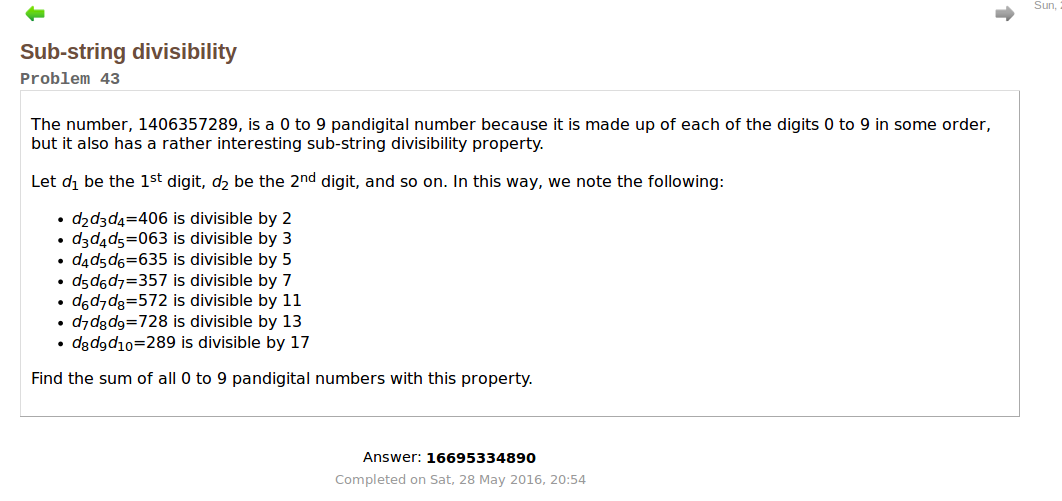 Problem 43 Project Euler Solution with python