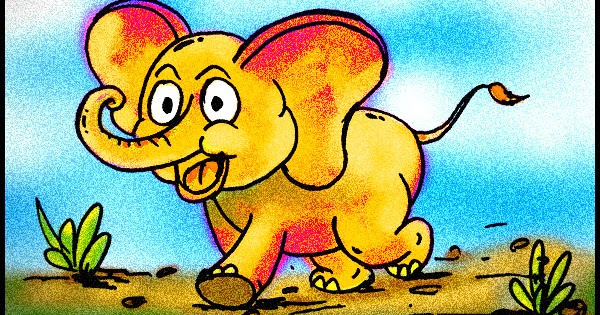 Menggambar Dan Mewarnai Gajah - How to Draw a Cute Elephant | Belajar