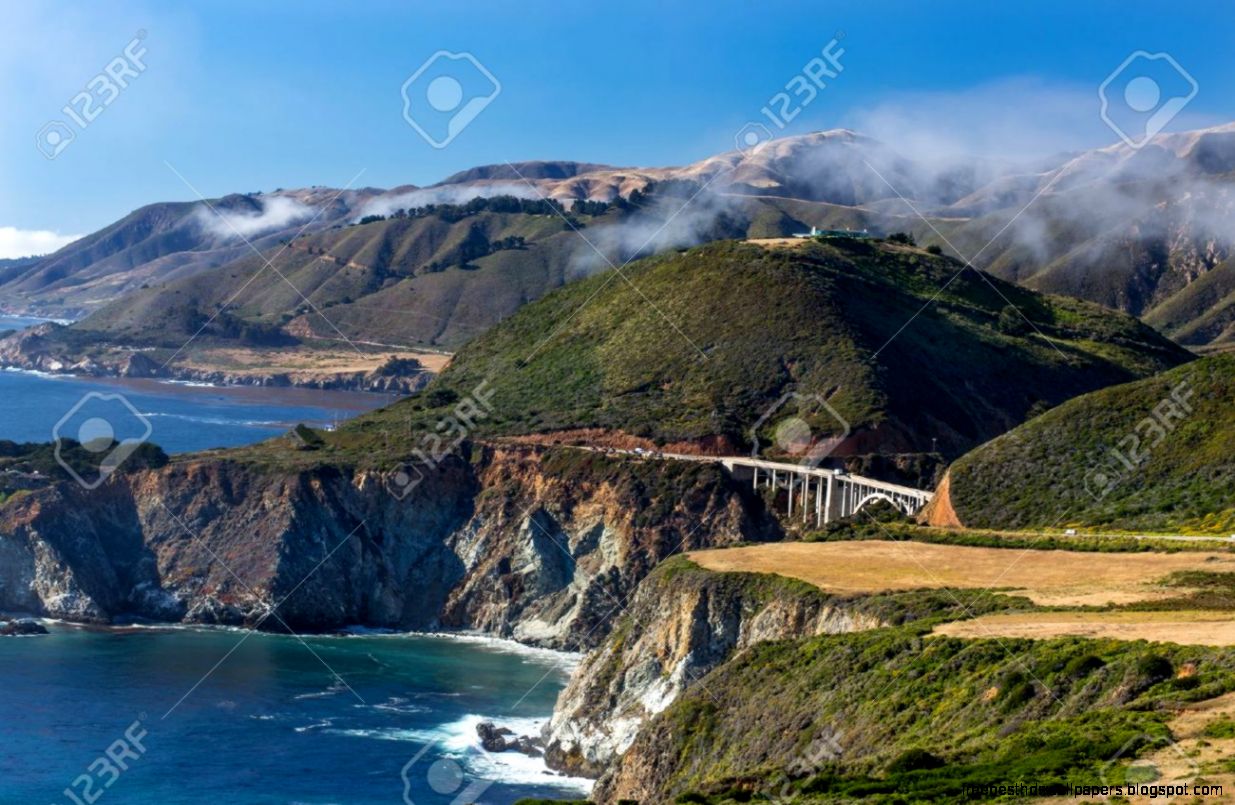 The Historic Bixby Bridge At Big Sur California Stock Photo