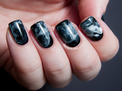 nail nails designs smoke marble midnight chalkboard tutorial effect ring halloween sober shabby attempted think too