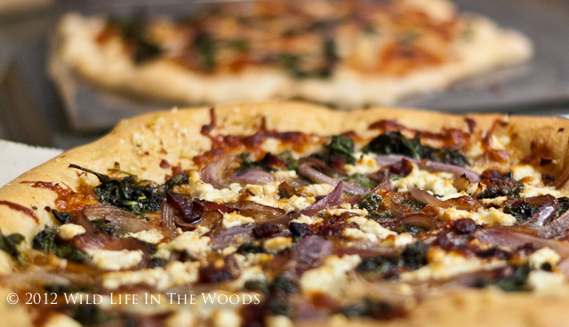 Pizza Bianca with Goat Cheese and Swiss chard