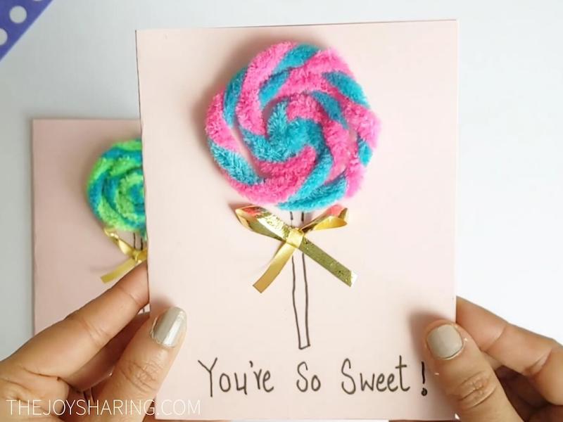 DIY Pipe Cleaner Lollipop Card for Kids