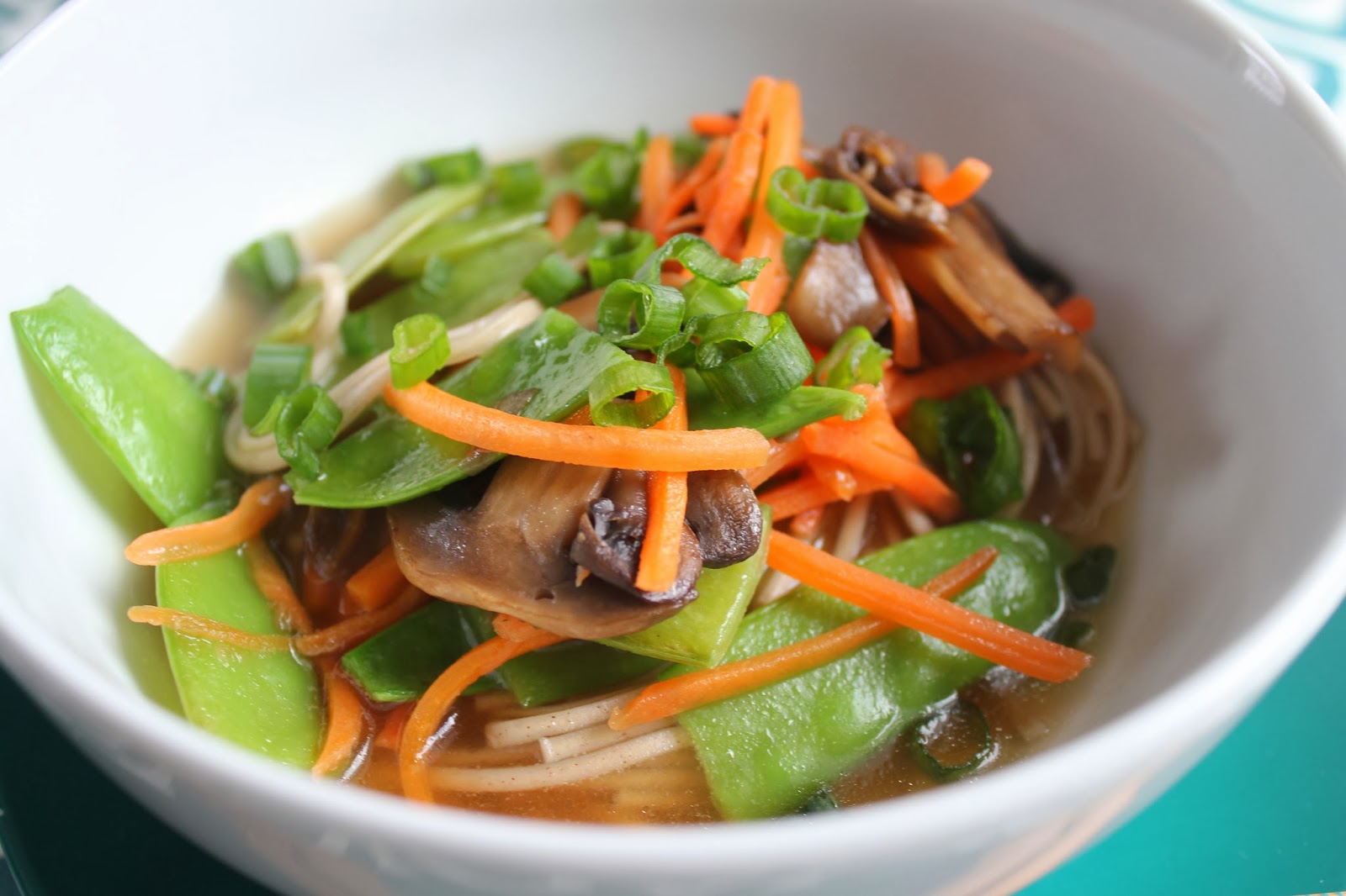 Soba noodle soup with ginger-scallion broth