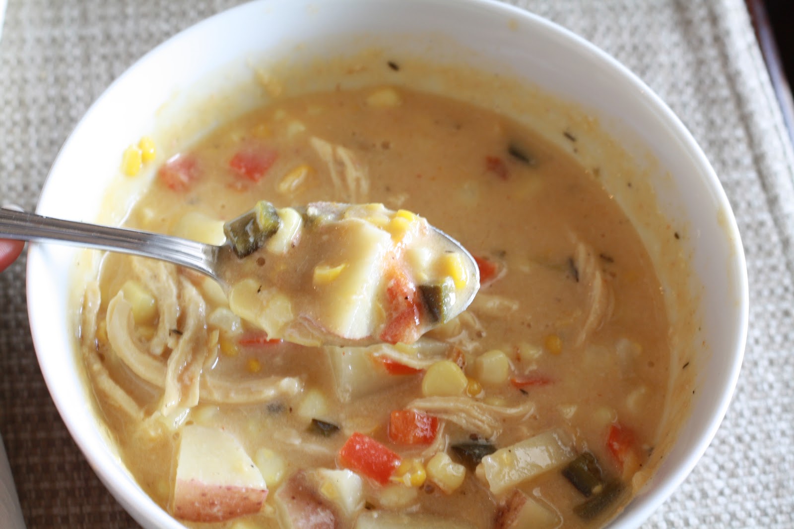 Jourdan Leigh in the kitchen Chipotle Chicken & Corn Chowder