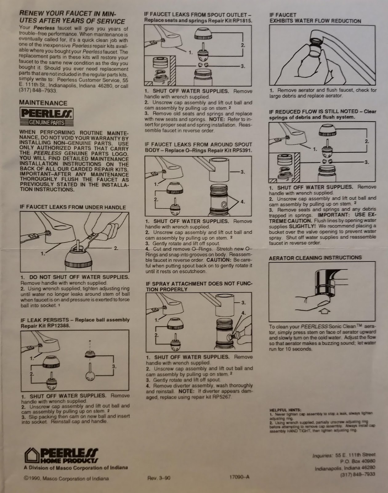Find Your Manuals Here Peerless Faucet Installation Instructions