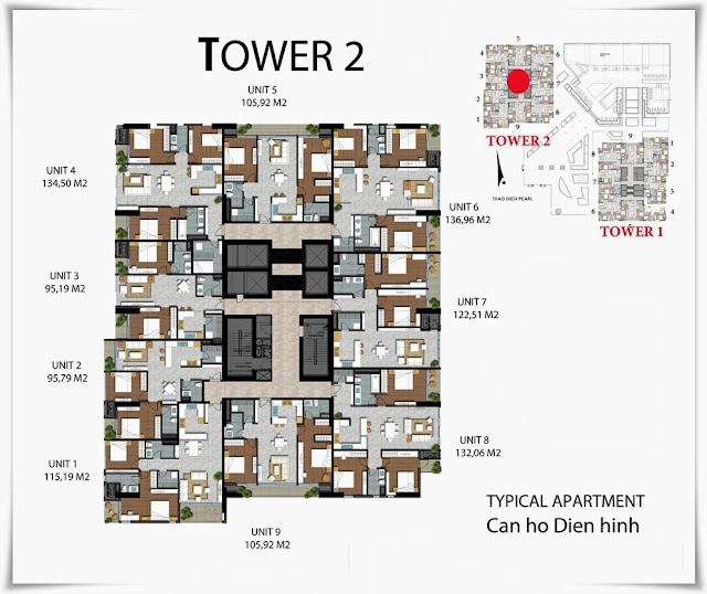 Thiết kế Tháp Tower 2 khu căn hộ Thảo Điền Pearl