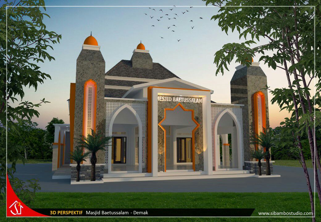 Gambar Masjid Minimalis Tampak Depan Lubang Gambar