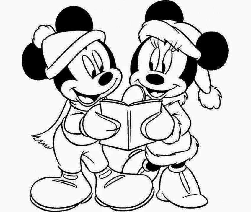 Mickey Mouse and Minnie Mouse For Kid Coloring Page Free wallpaper