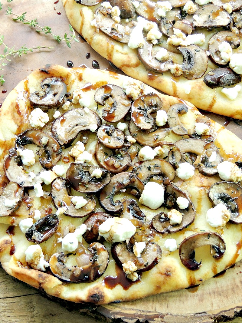 Mushroom Goat Cheese Flatbread Pizzas Bobbi's Kozy Kitchen