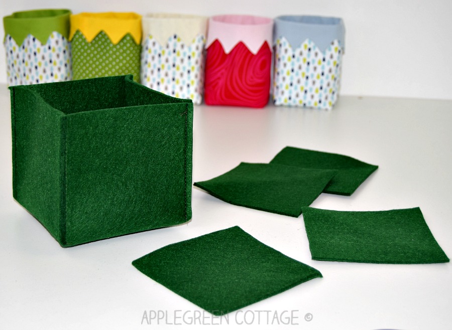 EasySew Quick DIY Felt Storage Box AppleGreen Cottage
