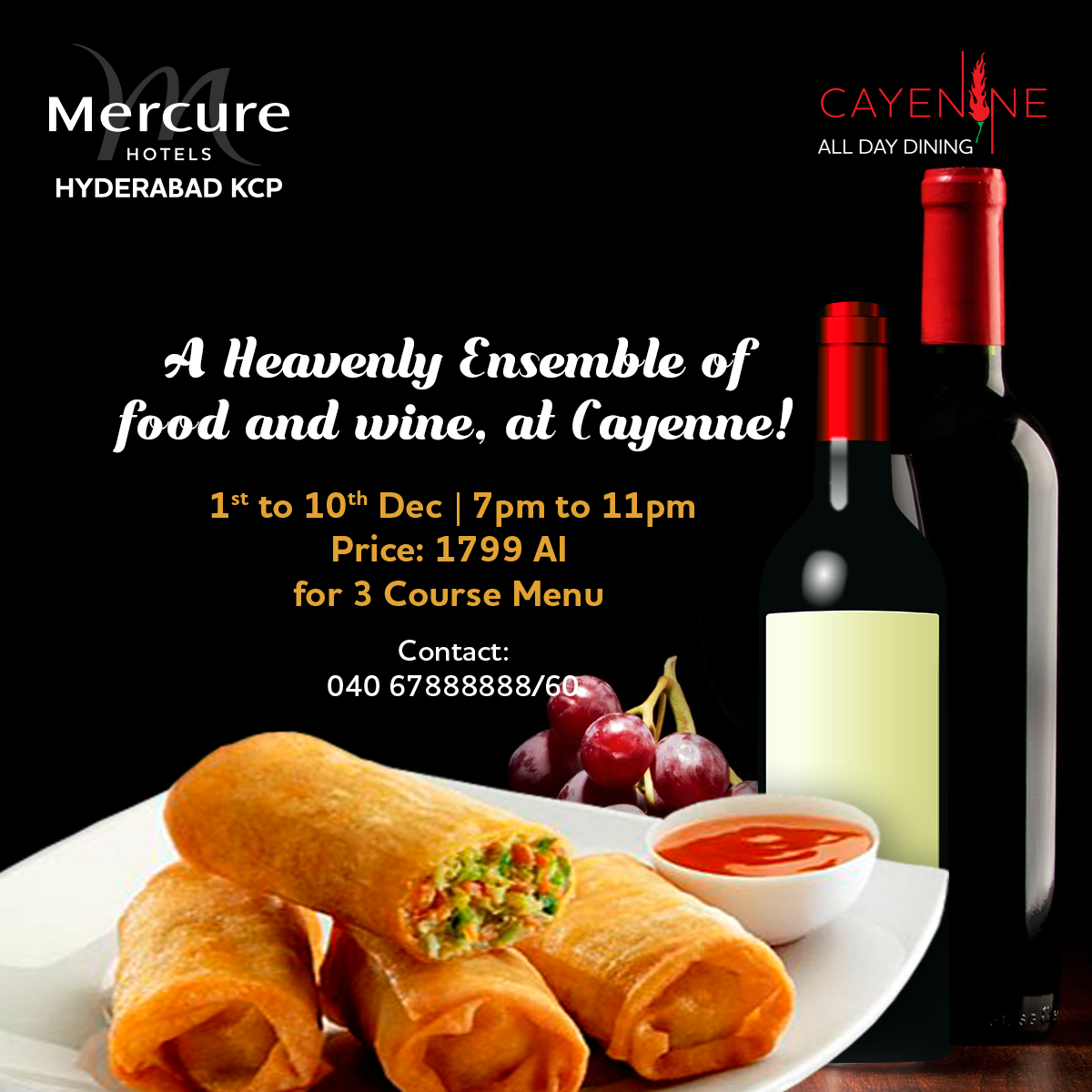 Festival Feed: Set Menu of Food Paired with Fratelli Wines ...