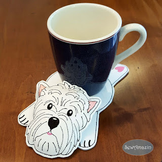 Westie Coaster, Mug Rug