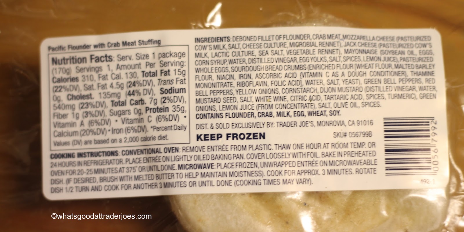 What's Good at Trader Joe's? Trader Joe's Pacific Flounder with Crab