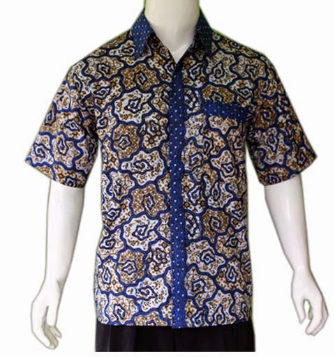 Contoh foto gambar model baju batik pria gemuk big size modern | Model